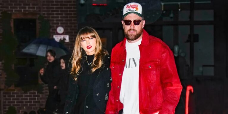 Taylor Swift Attends Chiefs-Bills Game in Maroon Tights and a Black Beanie, Sparking Fan Discussion – Photos