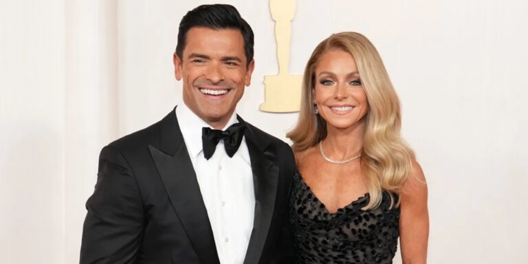 Kelly Ripa Attends the 2025 Oscars in a Shoulder-Baring Coral Gown with Husband Mark Consuelos, Sparking Fan Discussion