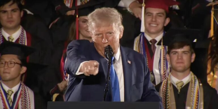 Donald Trump Says He Will Be ‘In Trouble’ With Wife Melania for This Behavior at University of Alabama Commencement Ceremony